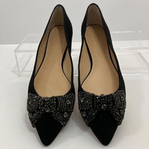 Tory Burch Black Suede Ballet Flats Size 8.5